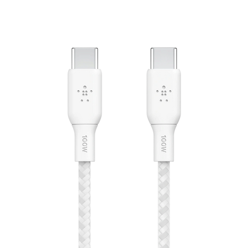 Belkin BoostCharge 100W braided USB-C to USB-C cable 2m, white