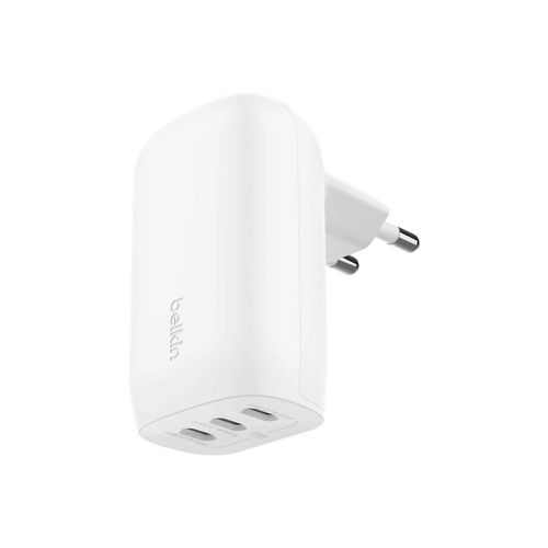 Belkin BoostCharge 3-port USB-C 67W wall charger with EU plug, white