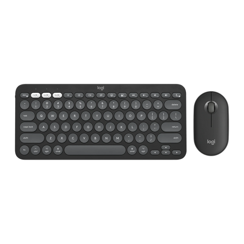 Logitech Pebble 2 Combo for Mac, tonal graphite keyboard and mouse