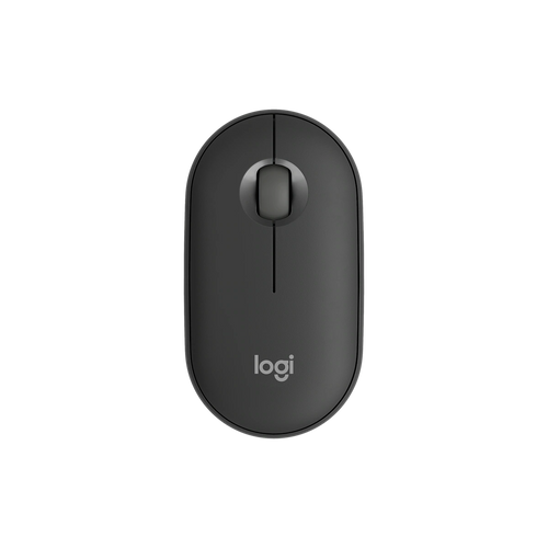 Logitech Pebble Mouse 2 M350s, tonal graphite, top view