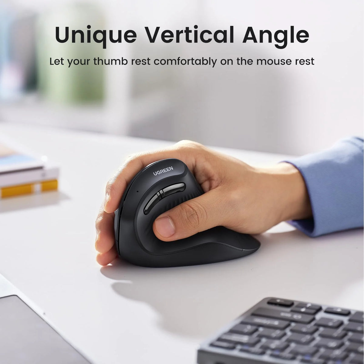 UGreen Wireless Vertical Mouse - Black