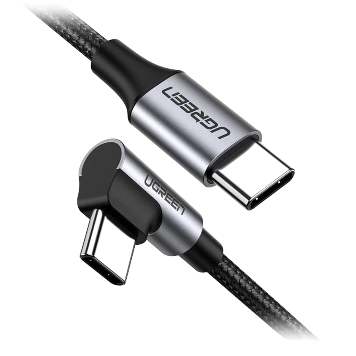 UGreen USB-C to Angled USB-C Braided Cable - 2m