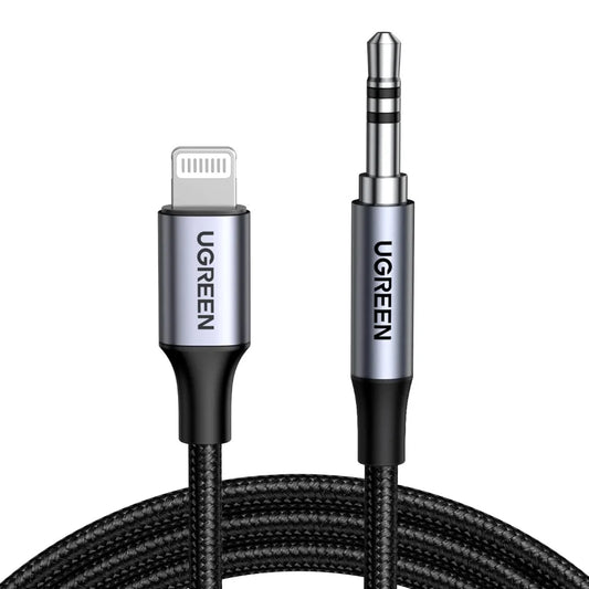 Ugreen Lightning to AUX Audio Braided Cable (70509) – 1 Meter