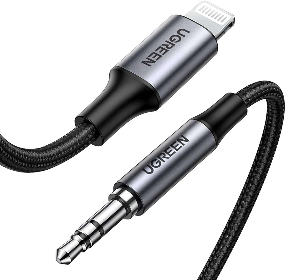 Ugreen Lightning to AUX Audio Braided Cable (70509) – 1 Meter