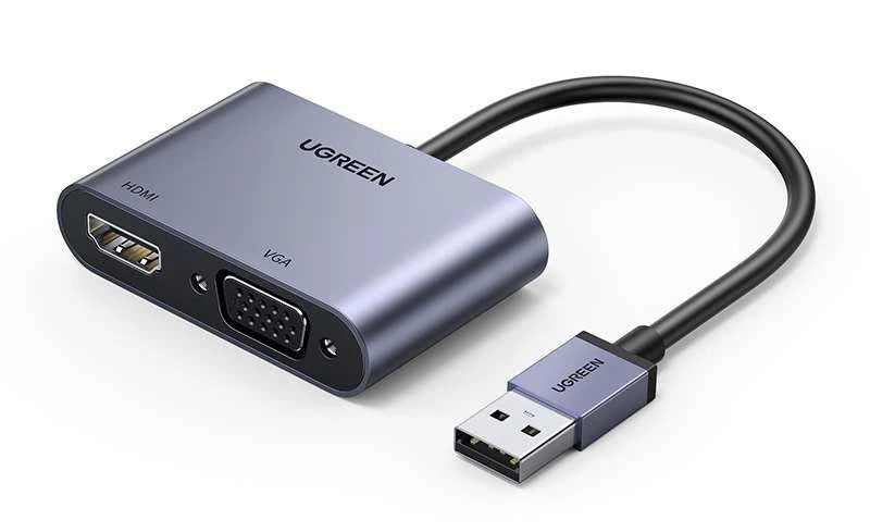 UGREEN USB 3.0 to HDMI & VGA Adapter (20518) – 1080p@60Hz