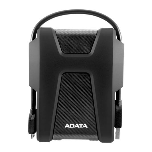 ADATA HD680 2TB rugged external hard drive in black, front
