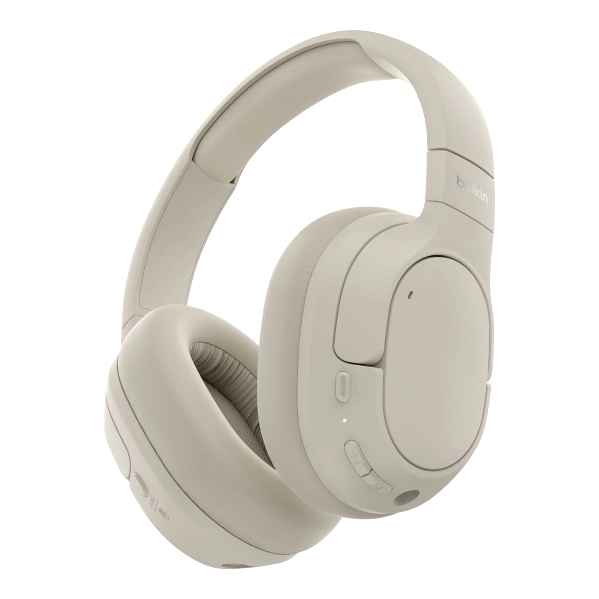 Belkin SoundForm Isolate noise cancelling headphones in sand