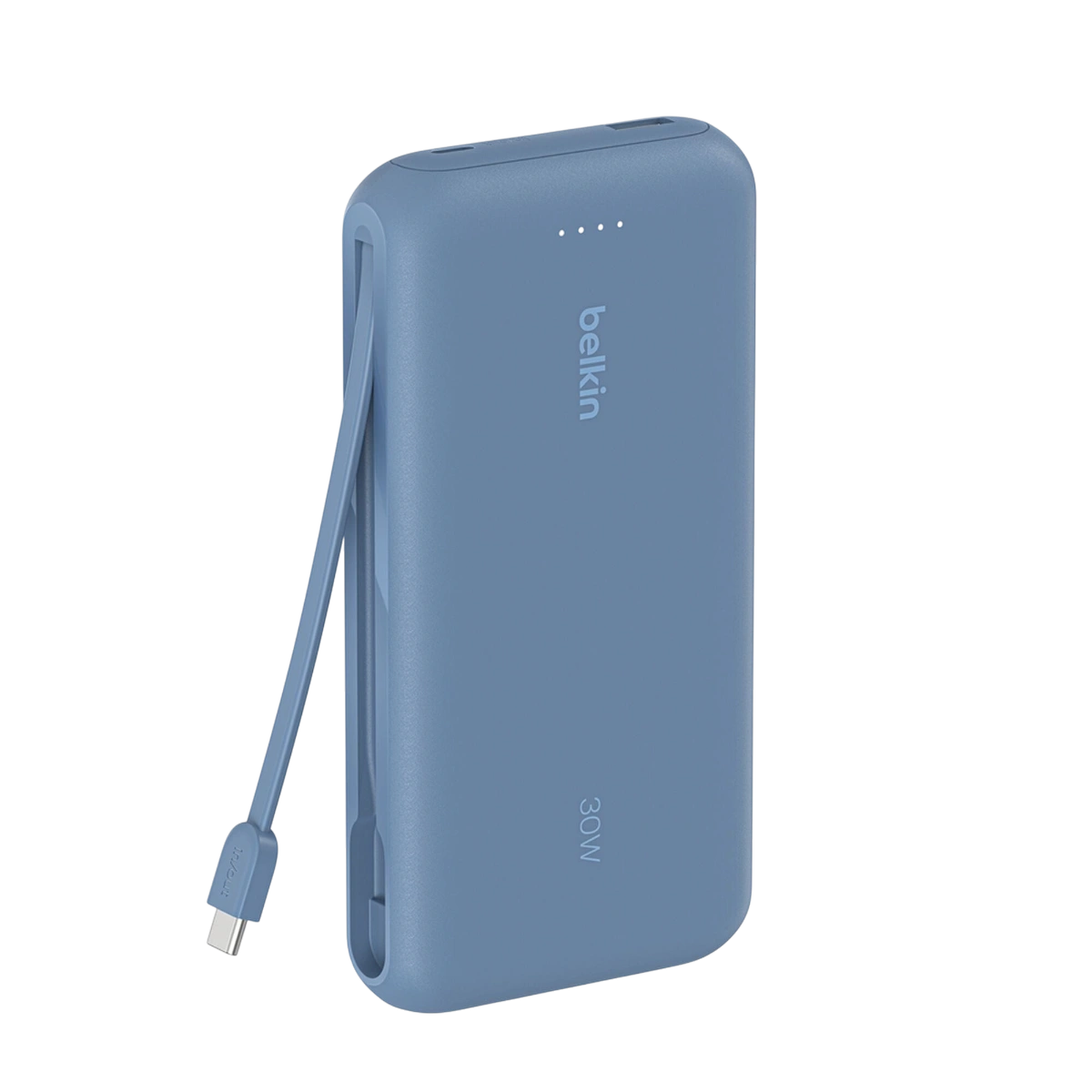 Belkin BPB024 blue power bank with built-in USB-C cable