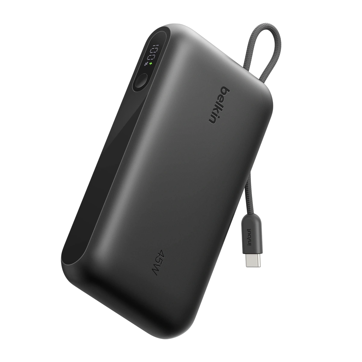 Belkin UltraCharge 20K 45W power bank with built-in braided USB-C cable