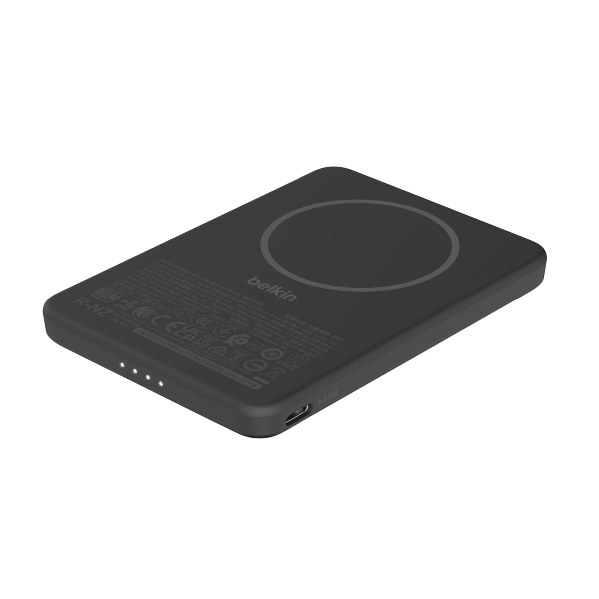 Belkin slim 5000mAh magnetic power bank, angled view