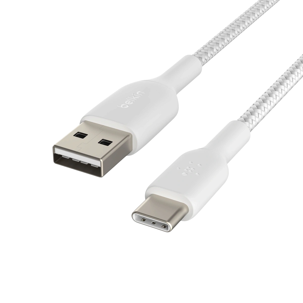 Belkin CAB002 white braided cable, USB-A and USB-C connectors