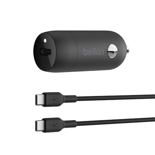 Belkin BoostCharge 30W USB-C car charger with included USB-C to USB-C cable