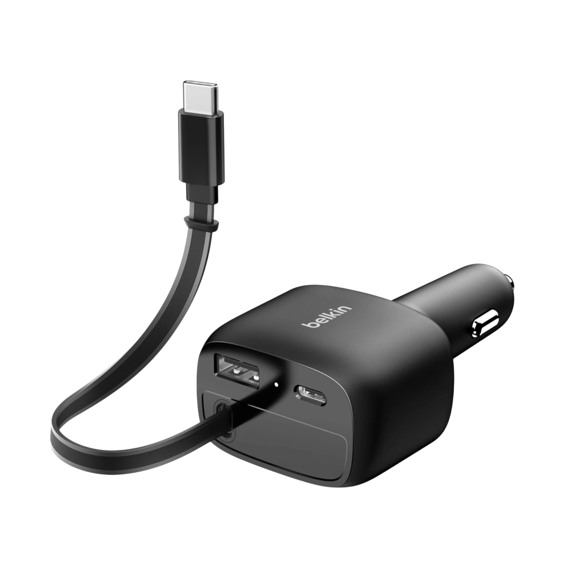 Belkin CCC001 retractable USB-C car charger, back view