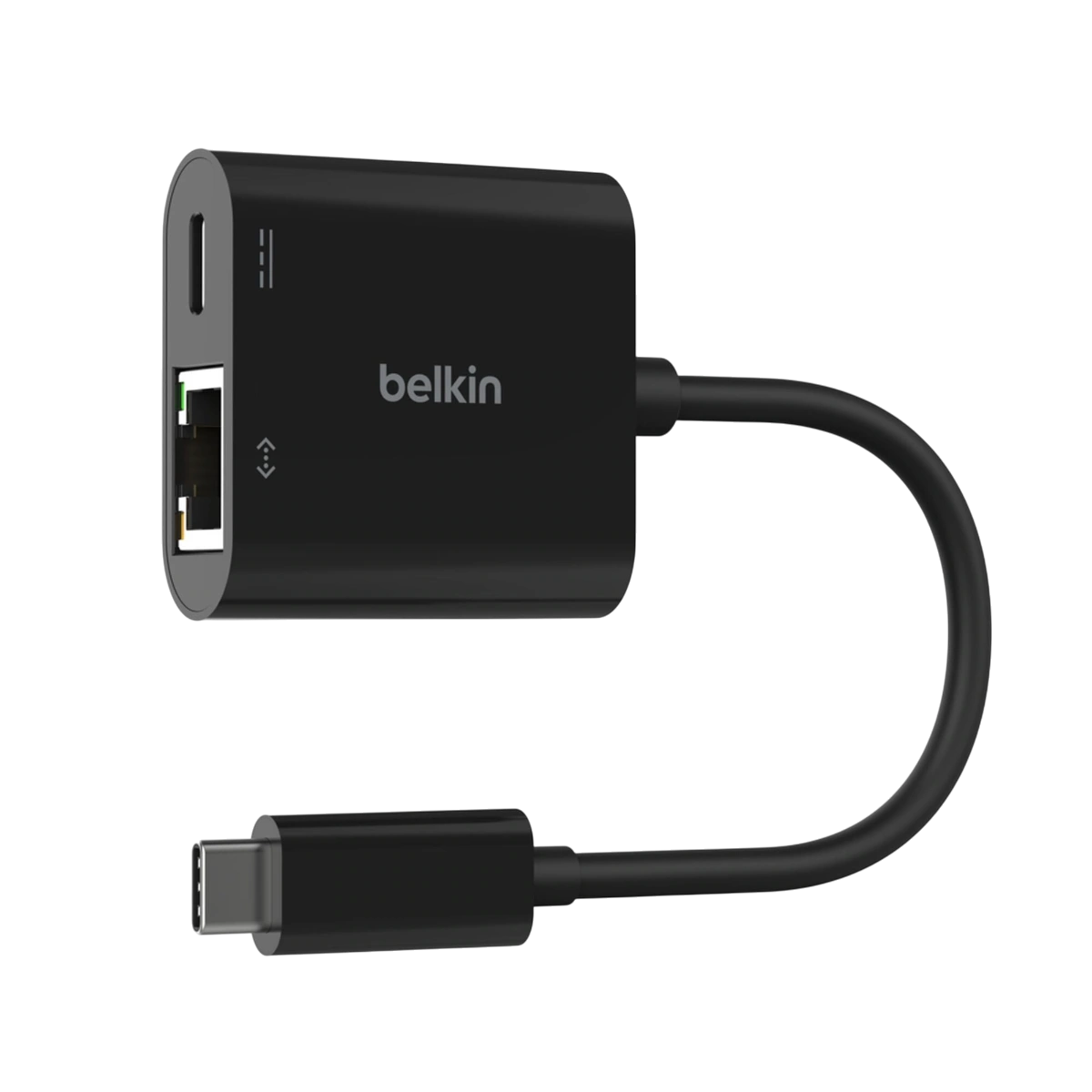 Belkin INC019 Ethernet adapter, angled view