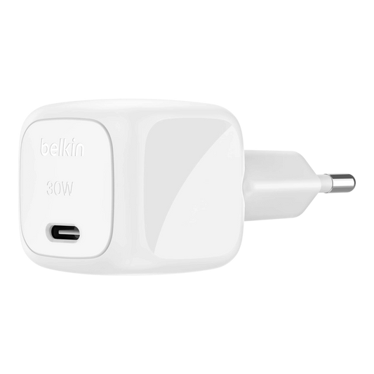 Belkin BoostCharge 30W USB-C wall charger with EU plug, white