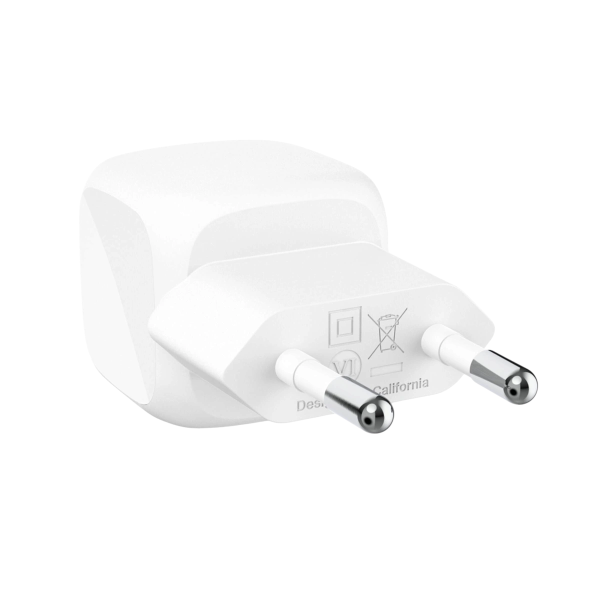 Belkin WCA009 EU two-pin plug, back view