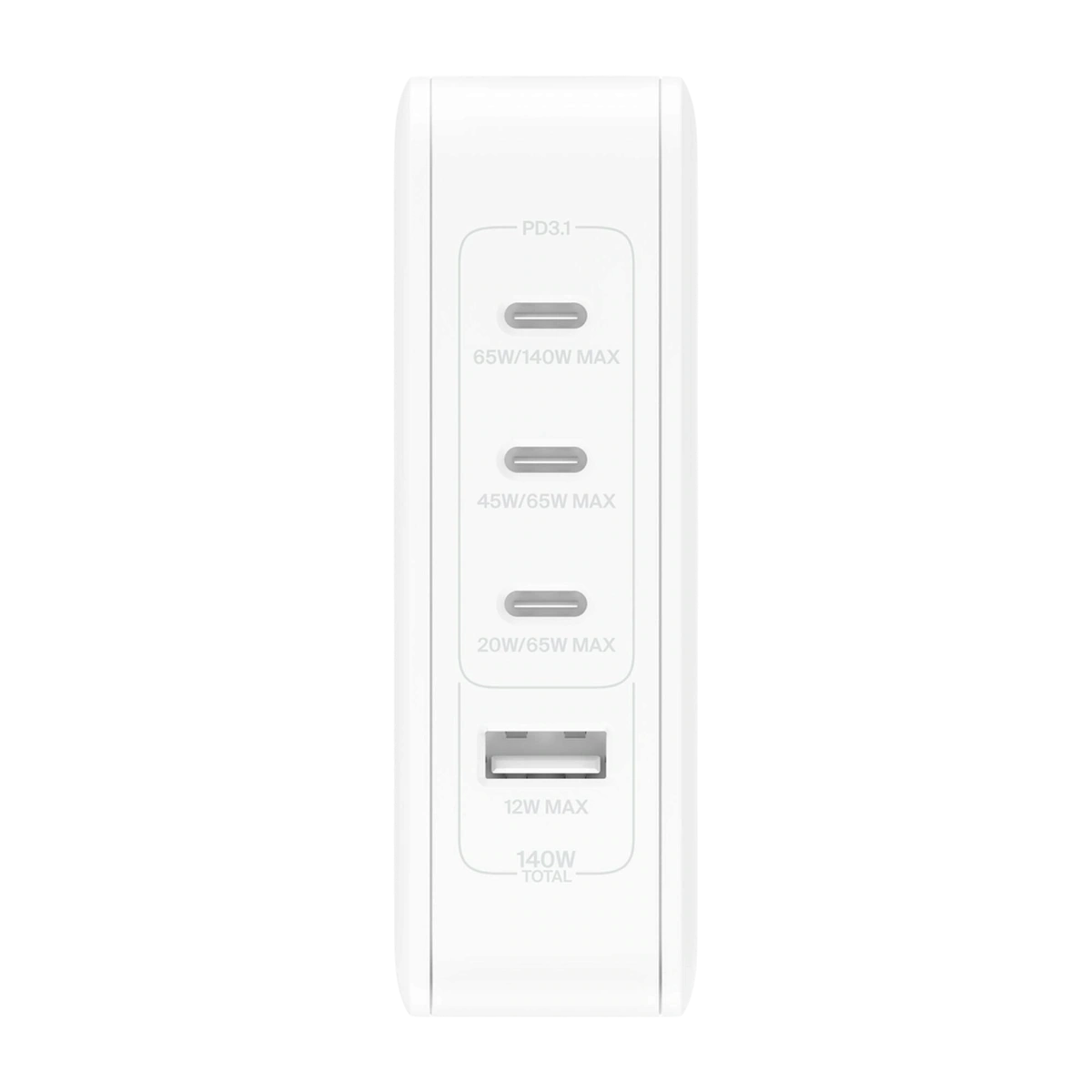 Belkin WCH014 charger ports: three USB-C and one USB-A