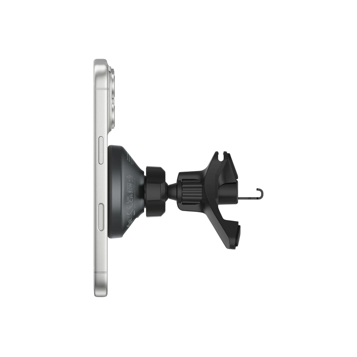 Belkin WIC012 vent mount holding an iPhone