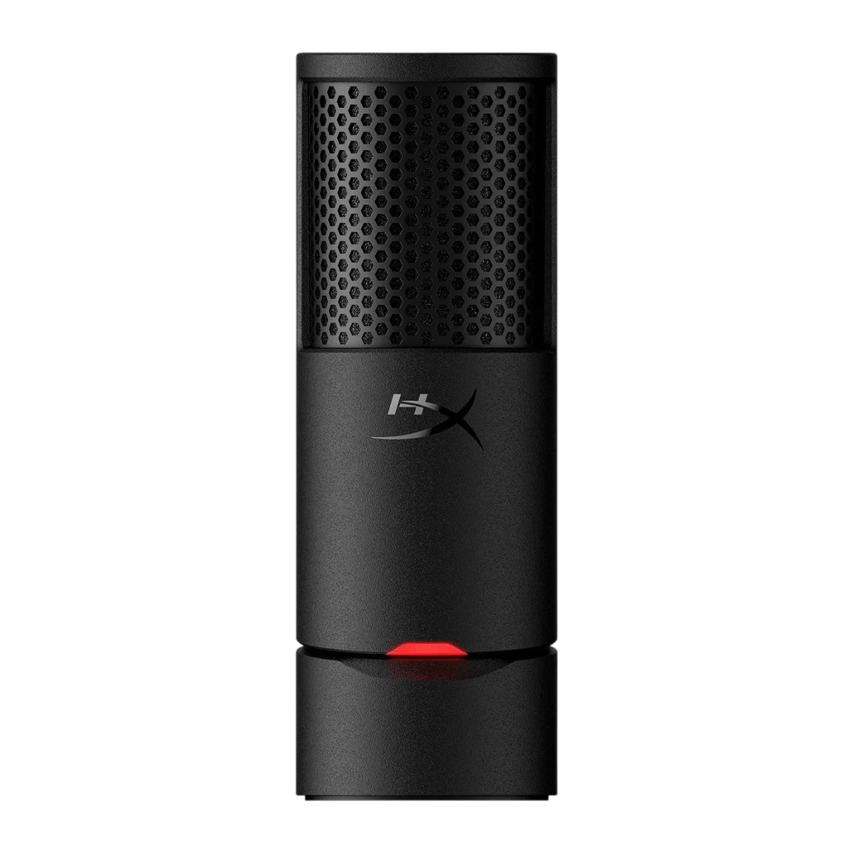 HyperX SoloCast 2 USB microphone, front view with mute LED