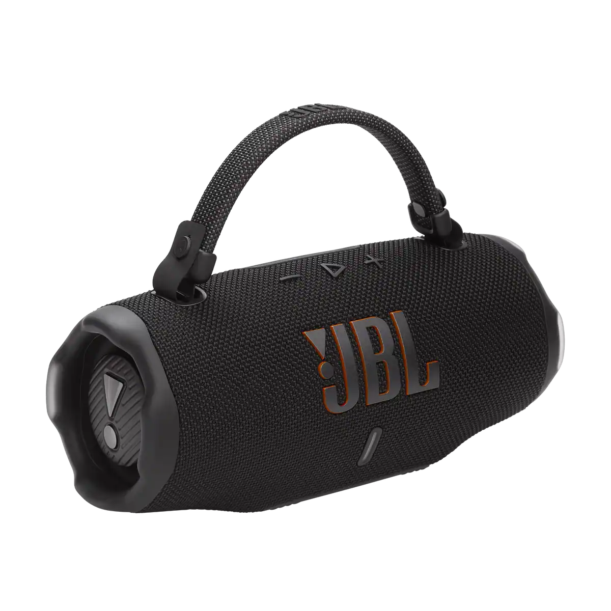 JBL Charge 6 in Black, with carry strap