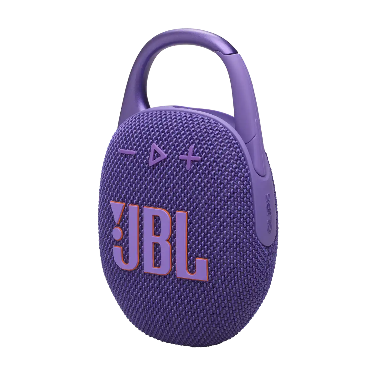 JBL Clip 5 in Purple, three-quarter view