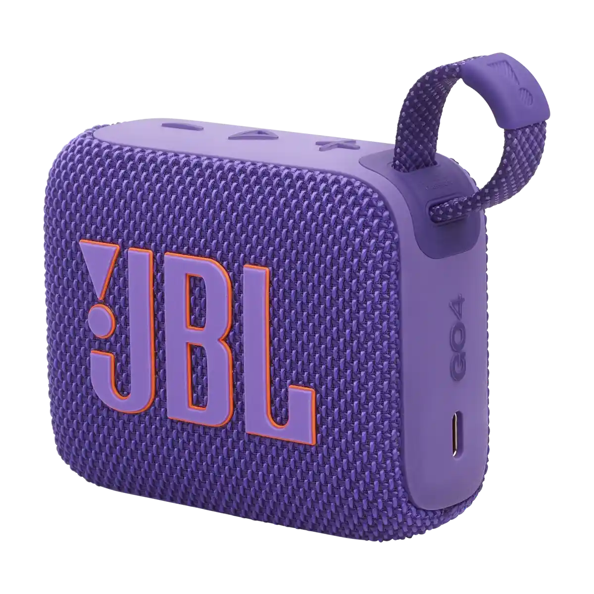 JBL Go 4 in Purple, three-quarter view