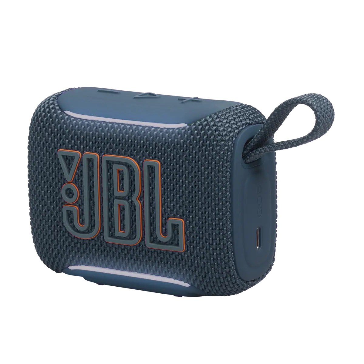 JBL Go 5 in Blue, three-quarter view