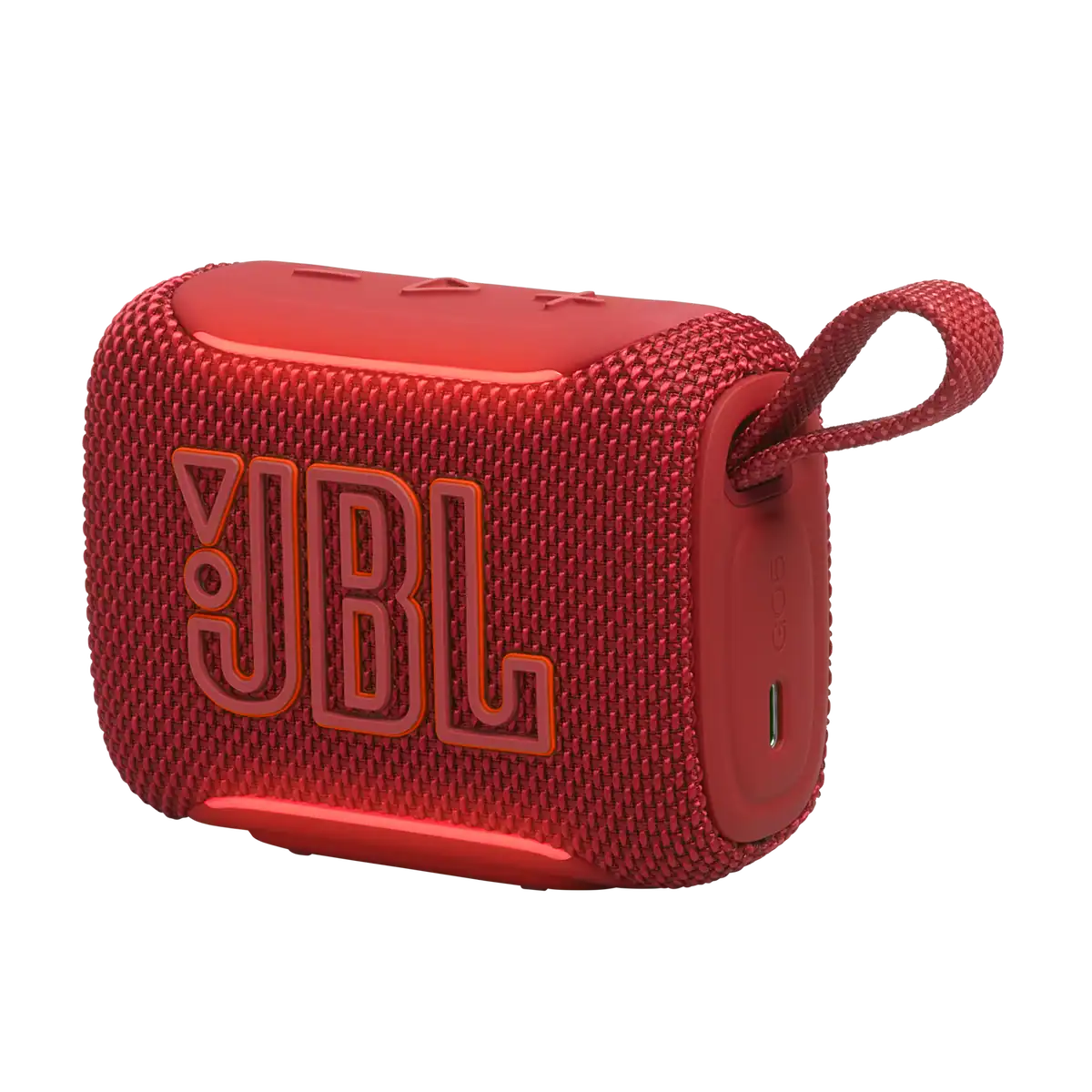 JBL Go 5 in Red, three-quarter view