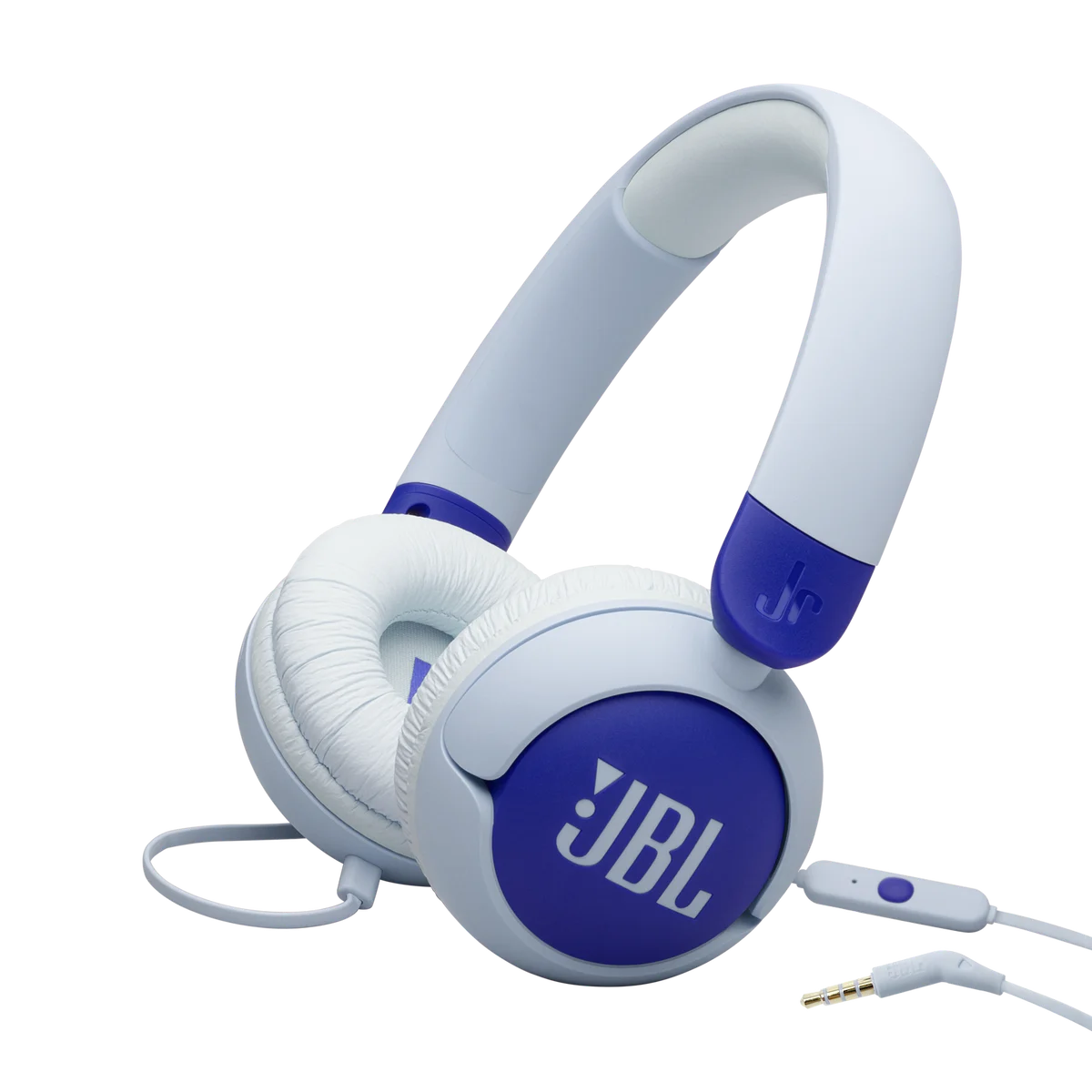 JBL Junior 320 in Blue, angled view with cable