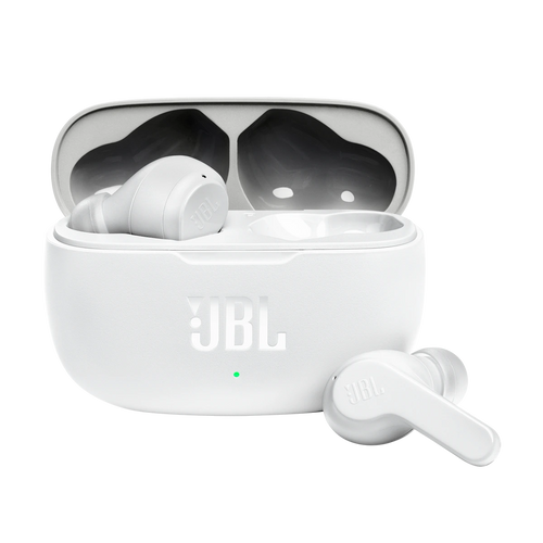 JBL Wave 200TWS in White, angled view