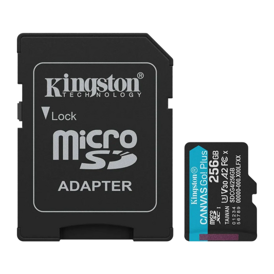 Kingston Canvas Go! Plus microSD 256GB, card with SD adapter
