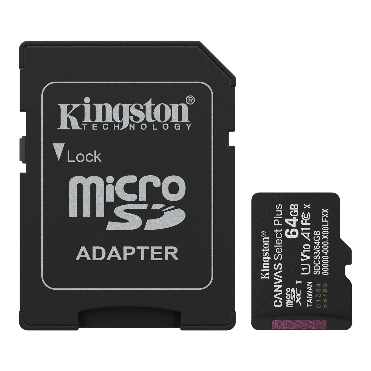 Kingston Canvas Select Plus microSD 64GB, card with SD adapter