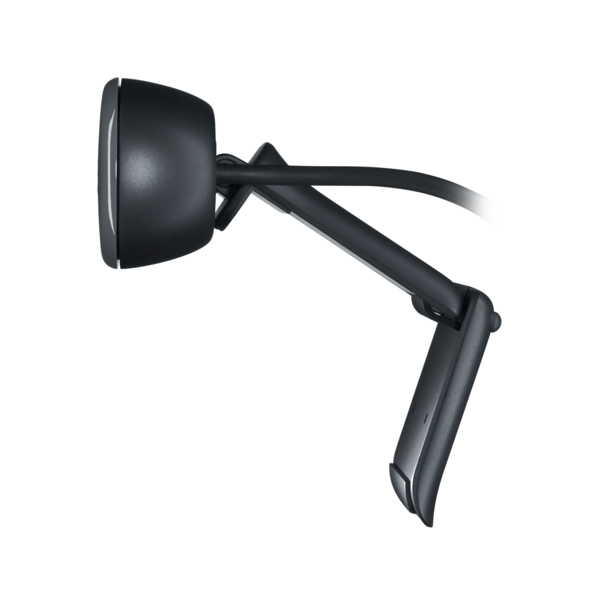 Logitech C270 webcam mounted, side view