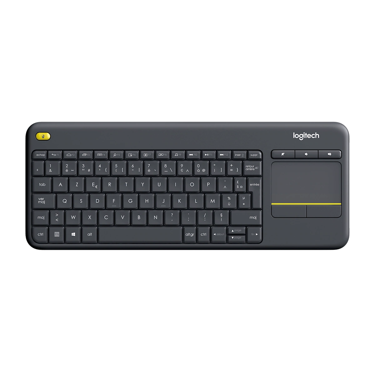 Logitech K400 Plus wireless keyboard with touchpad, French AZERTY layout