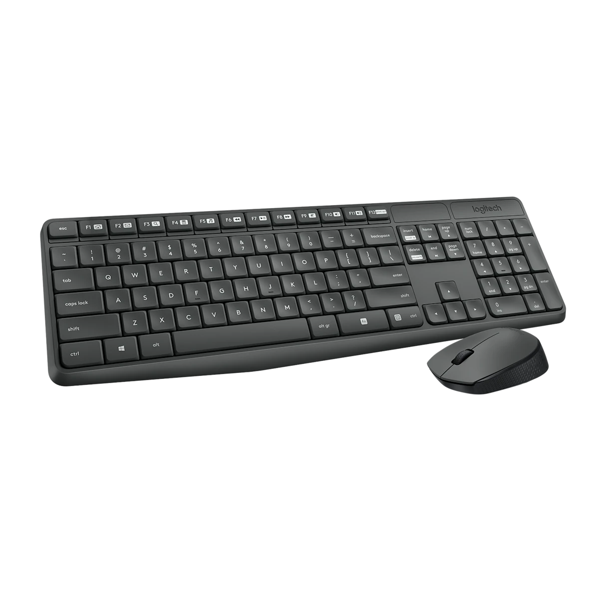 Logitech MK235 keyboard and mouse, angled view