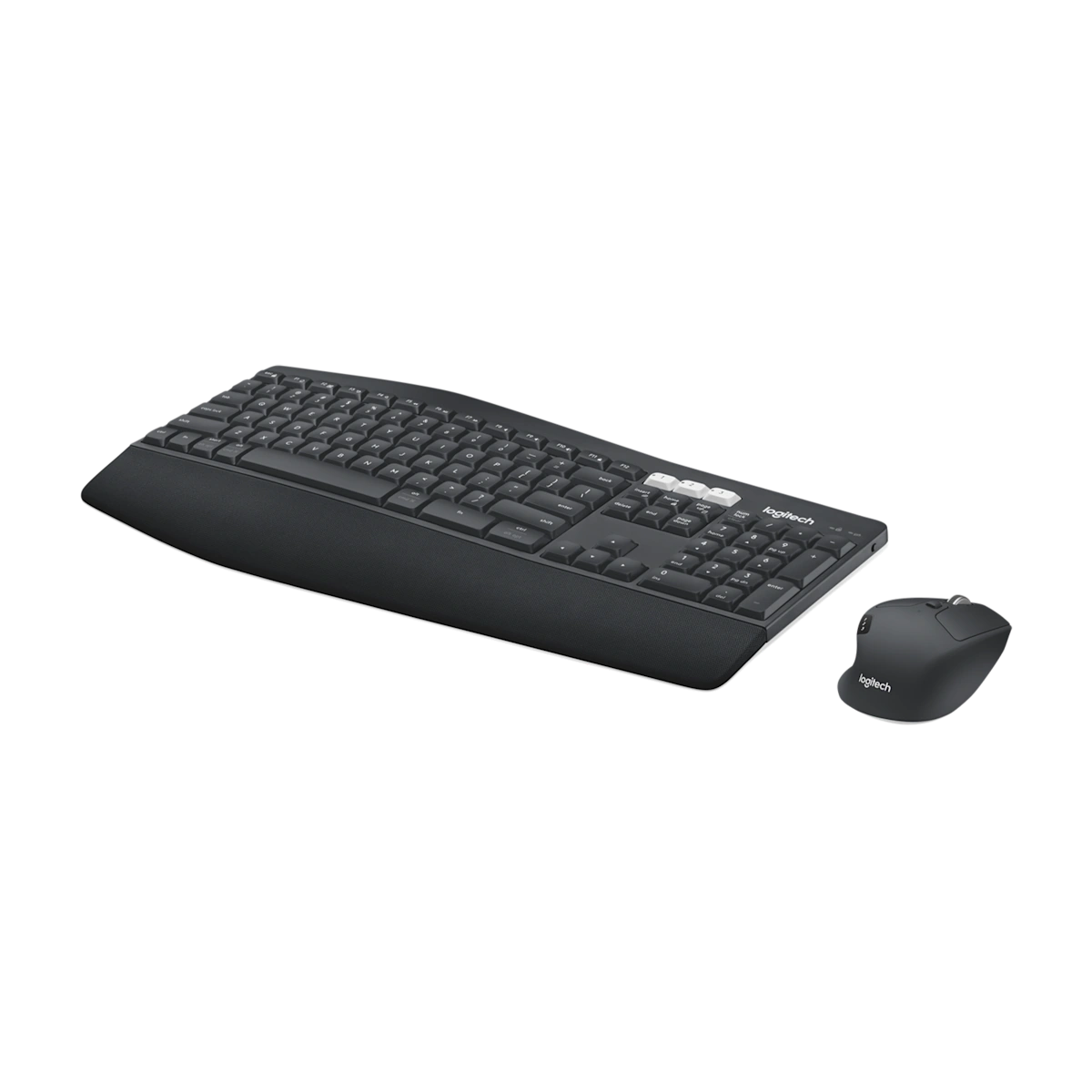 Logitech MK850 curved keyboard with palm rest