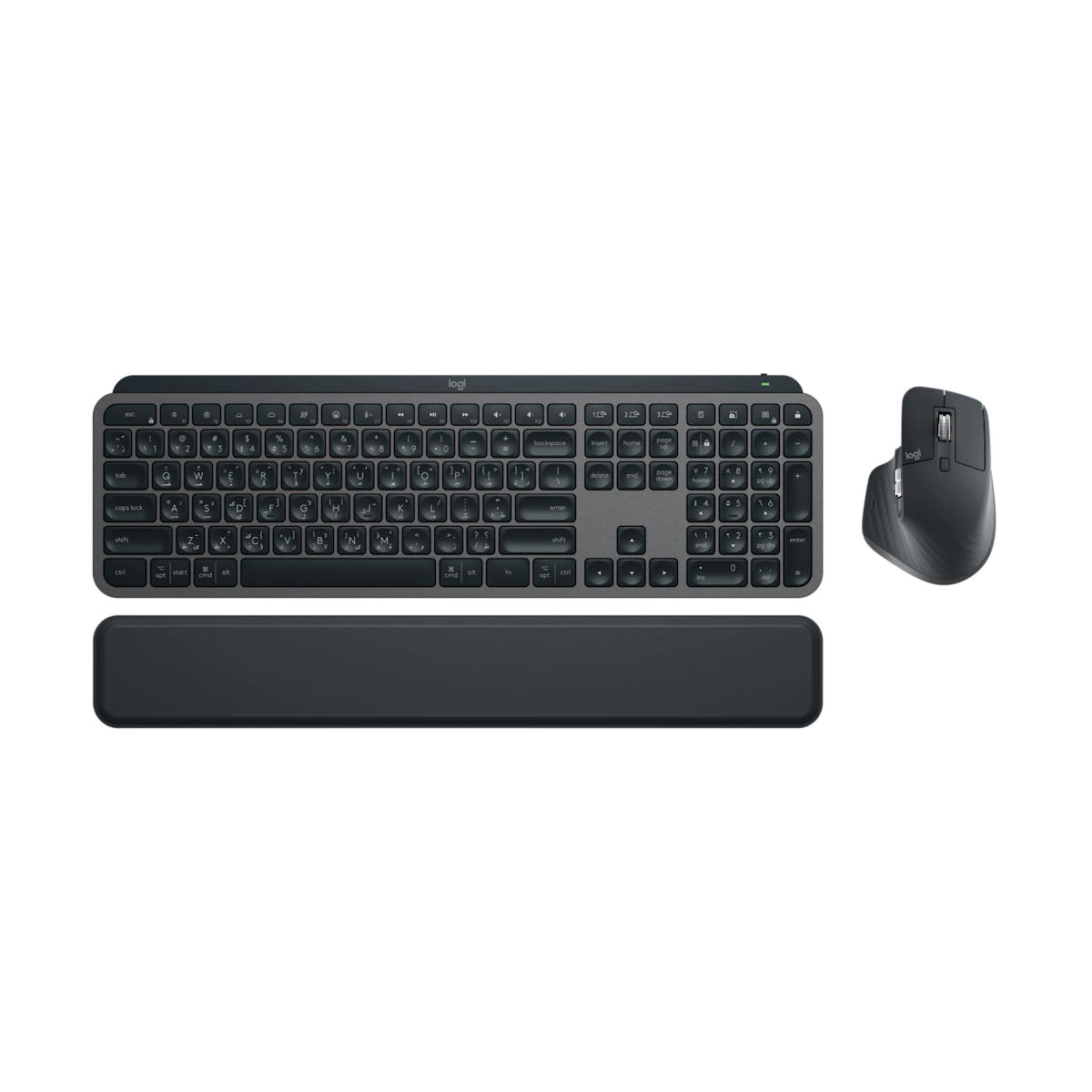 Logitech MX Keys S combo with MX Master 3S and palm rest, Arabic/English keys