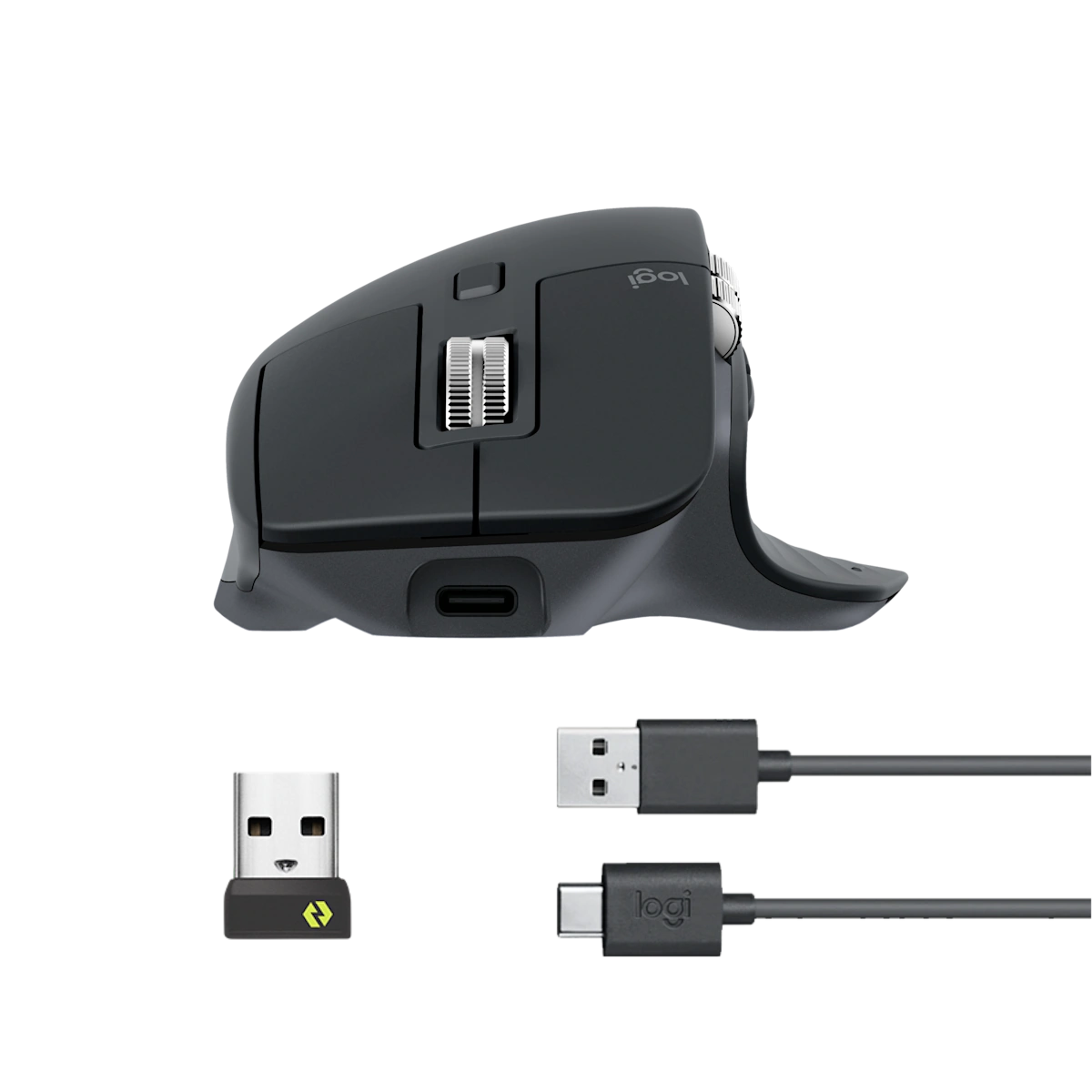 Logitech MX Master 3S with Logi Bolt receiver and USB-C cable