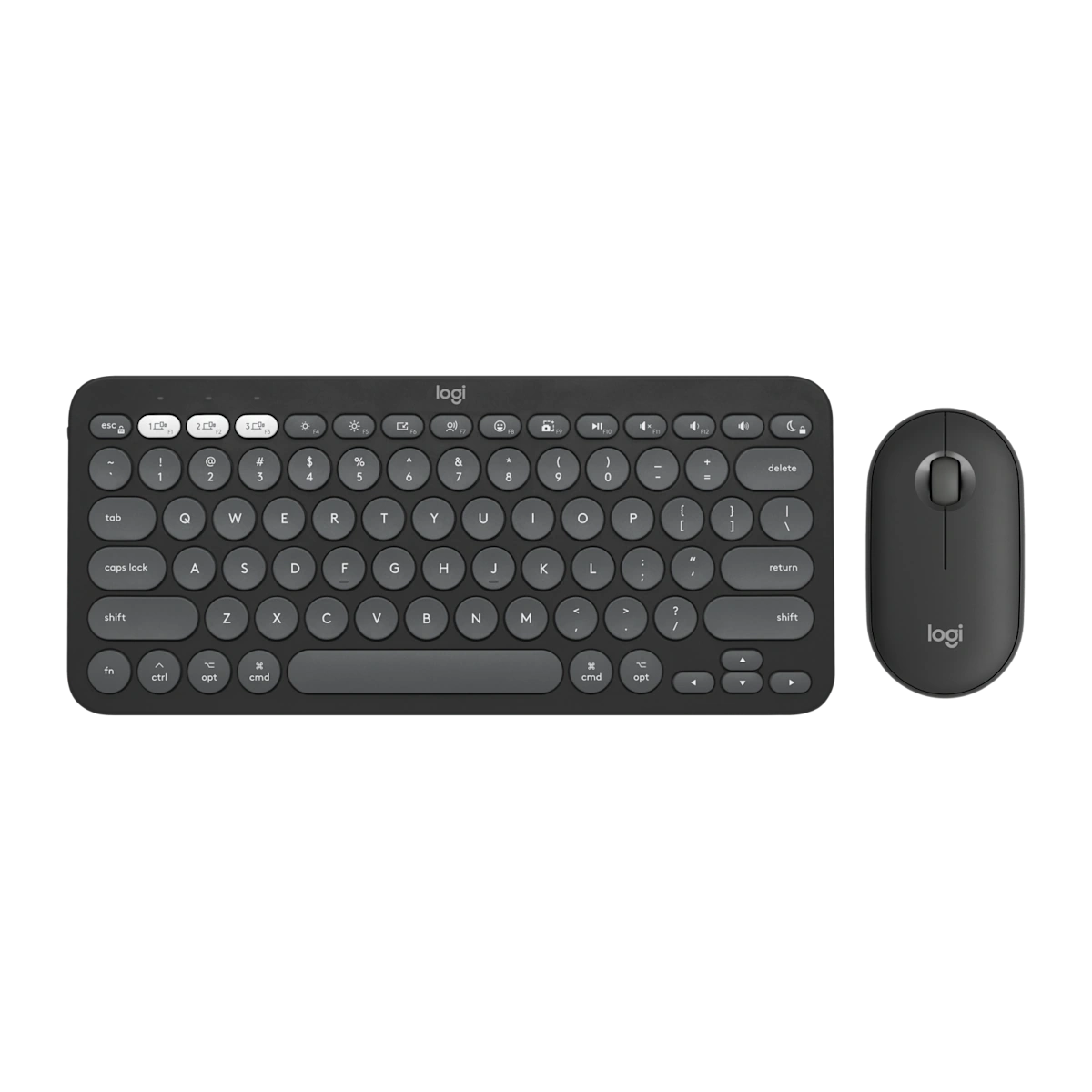 Logitech Pebble 2 Combo for Mac, tonal graphite keyboard and mouse