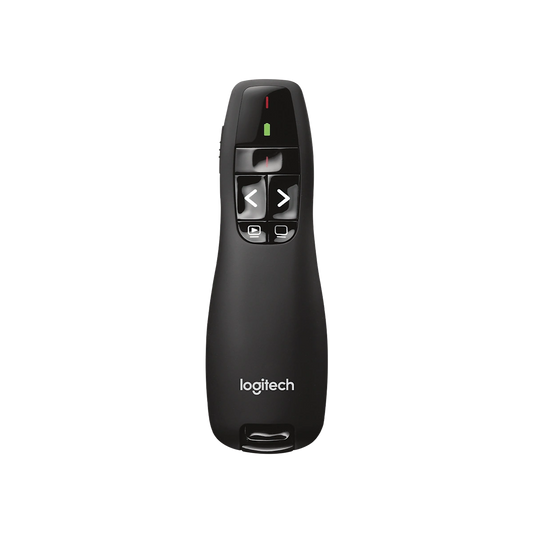 Logitech R400 wireless presenter, front view