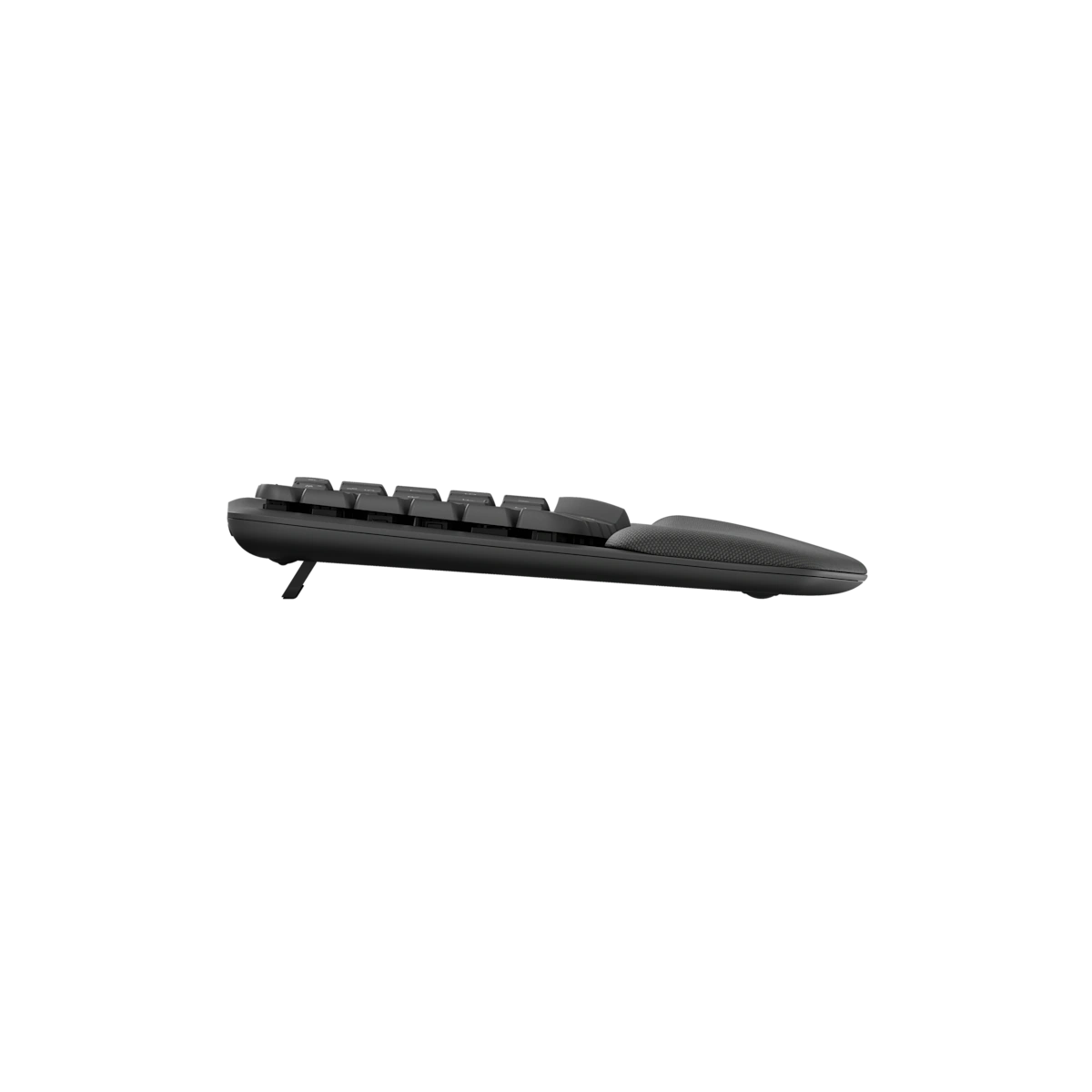 Logitech Wave Keys with tilt legs open, side view