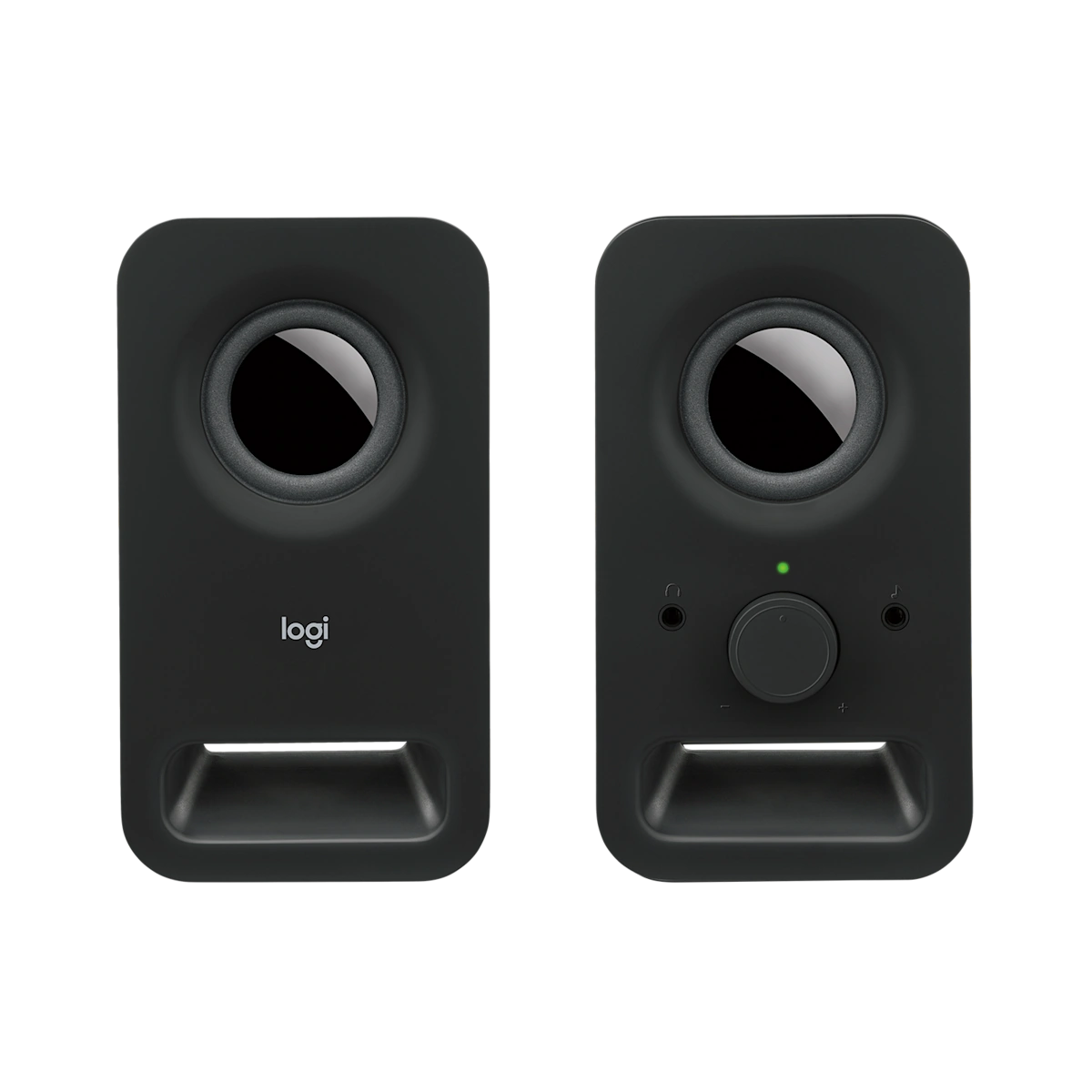 Logitech Z150 speakers, front view