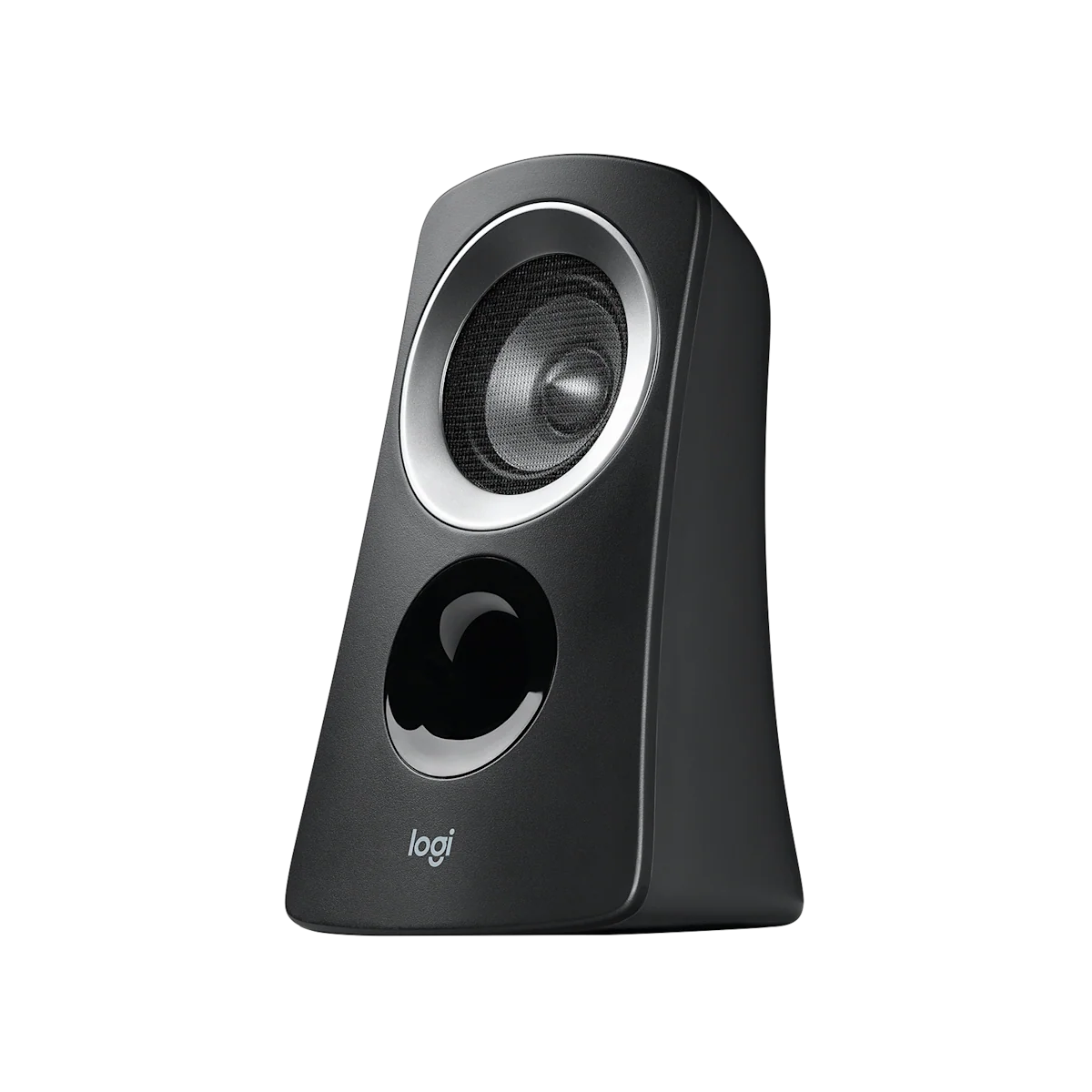 Logitech Z313 satellite speaker, side angle