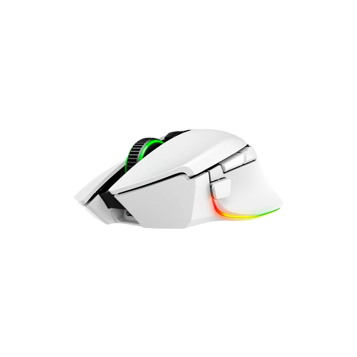 Razer Basilisk V3 Pro 35K white, side view with RGB