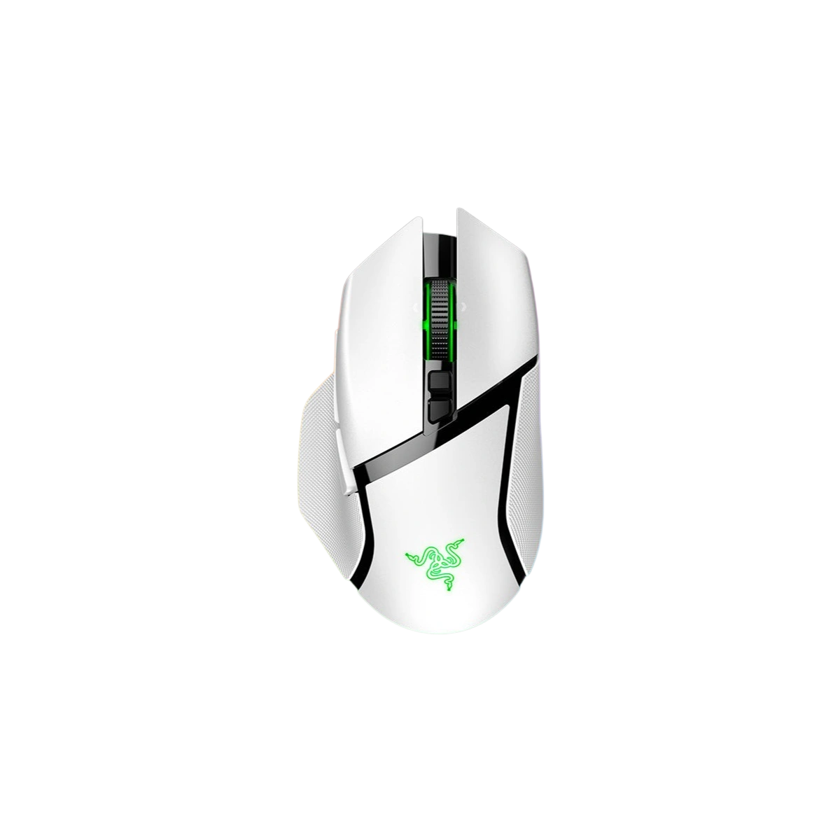 Razer Basilisk V3 Pro wireless mouse in white, top view