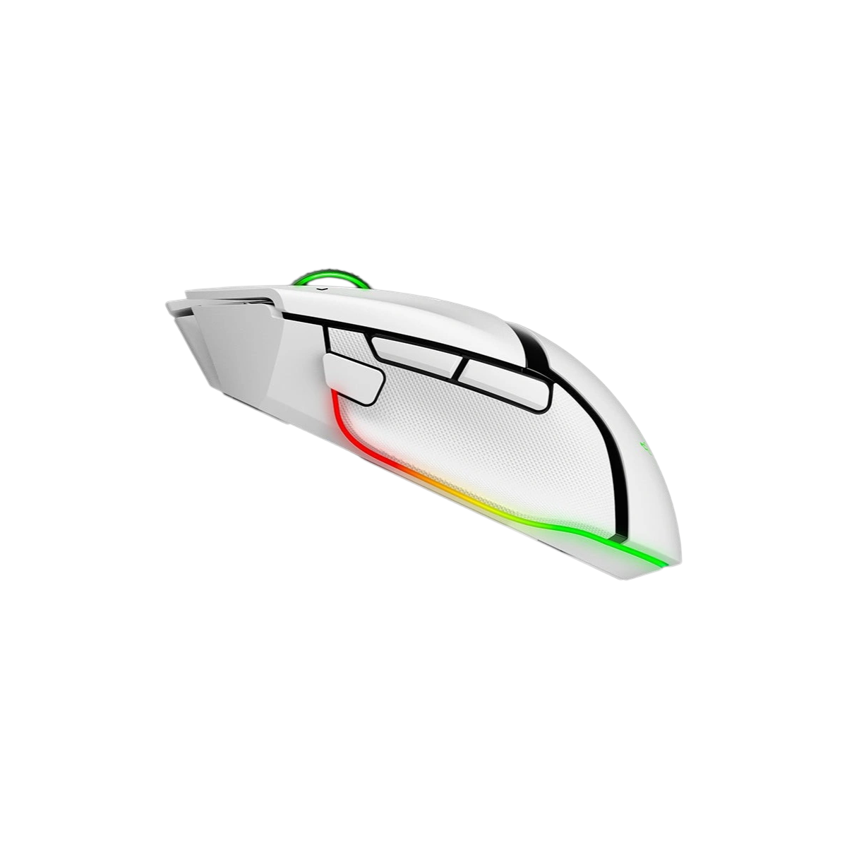 Razer Basilisk V3 Pro white, side view with RGB underglow