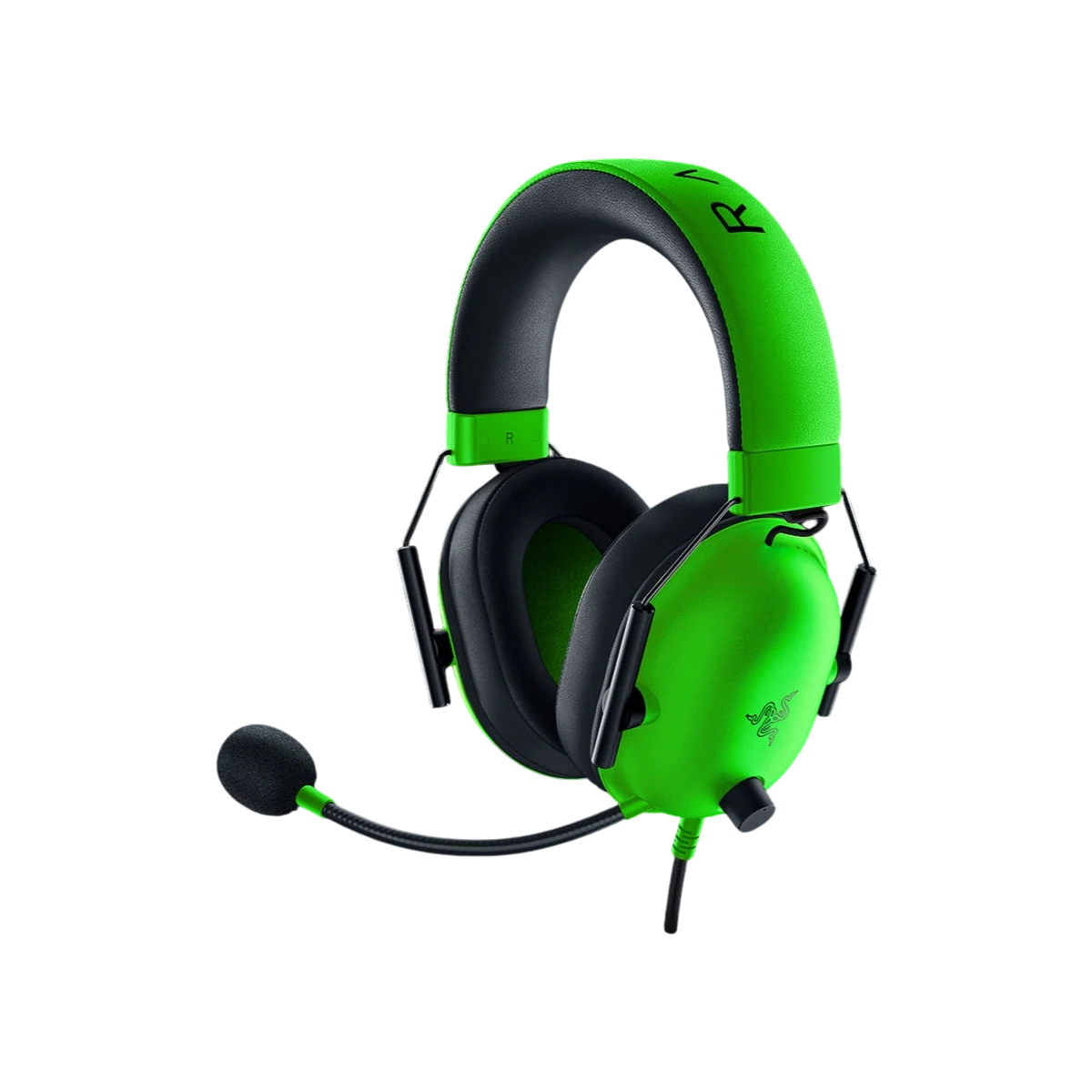 Razer BlackShark V2 X Green, front angled view