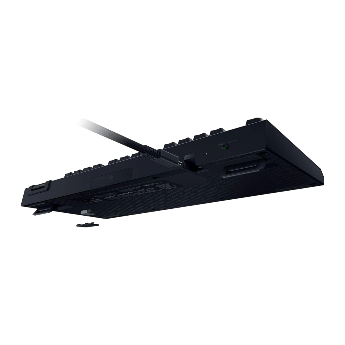 Razer BlackWidow V4 Tenkeyless HyperSpeed wireless keyboard, rear view