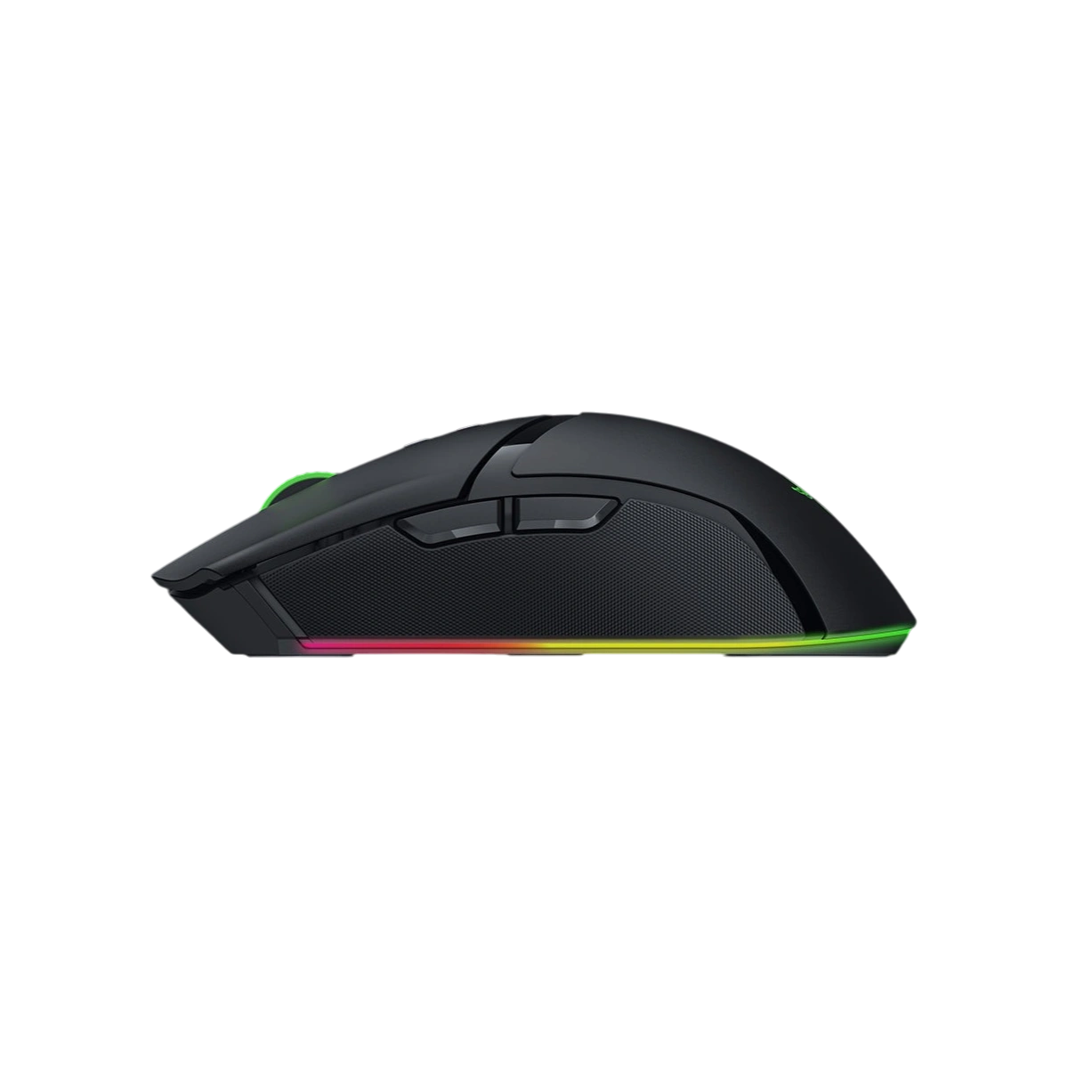 Razer Cobra Pro wireless gaming mouse in black with Chroma RGB, side view