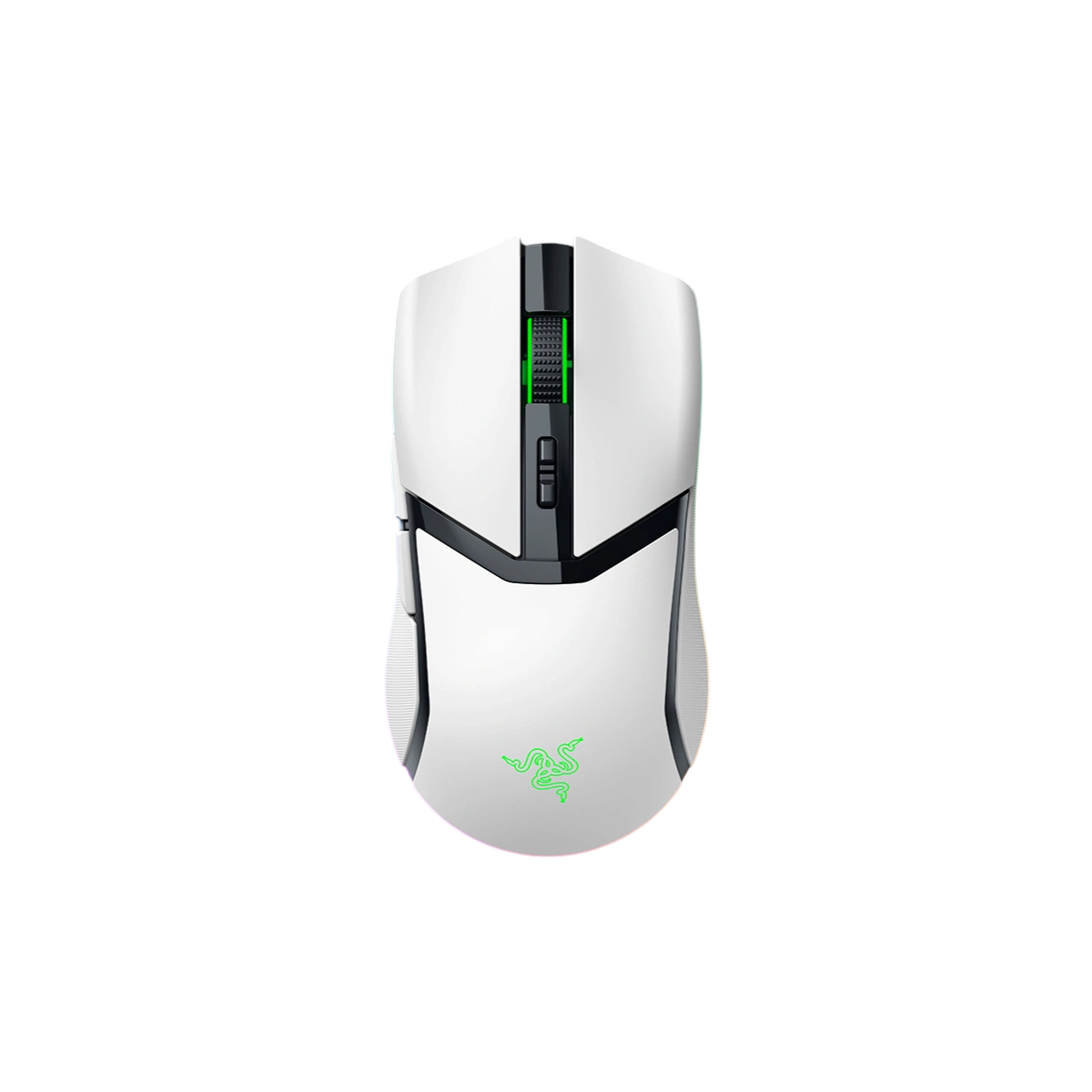Razer Cobra Pro wireless gaming mouse in white, top view